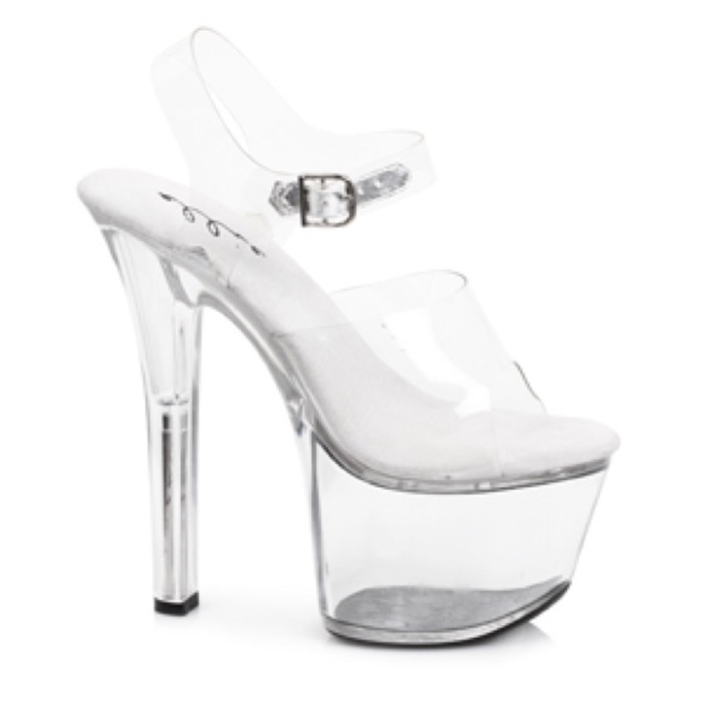 Ellie Shoes 7” inch heel with clear bottom heel size 7